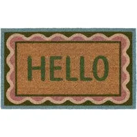 Hello Scallop Coir Doormat - 45x75cm