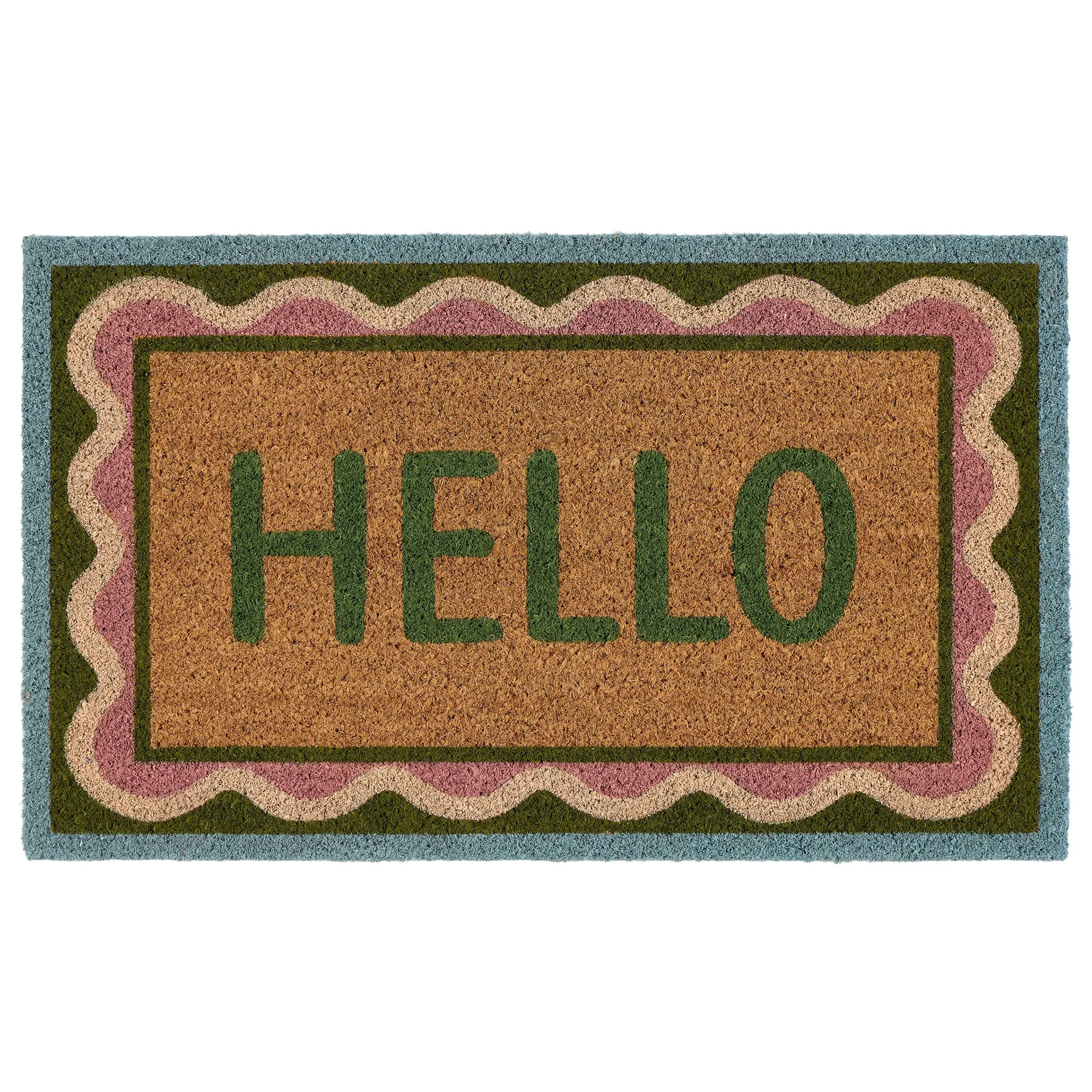 Hello Scallop Coir Doormat - 45x75cm