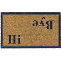 Hi Bye Coir Doormat - Navy, Natural Coconut Fibre