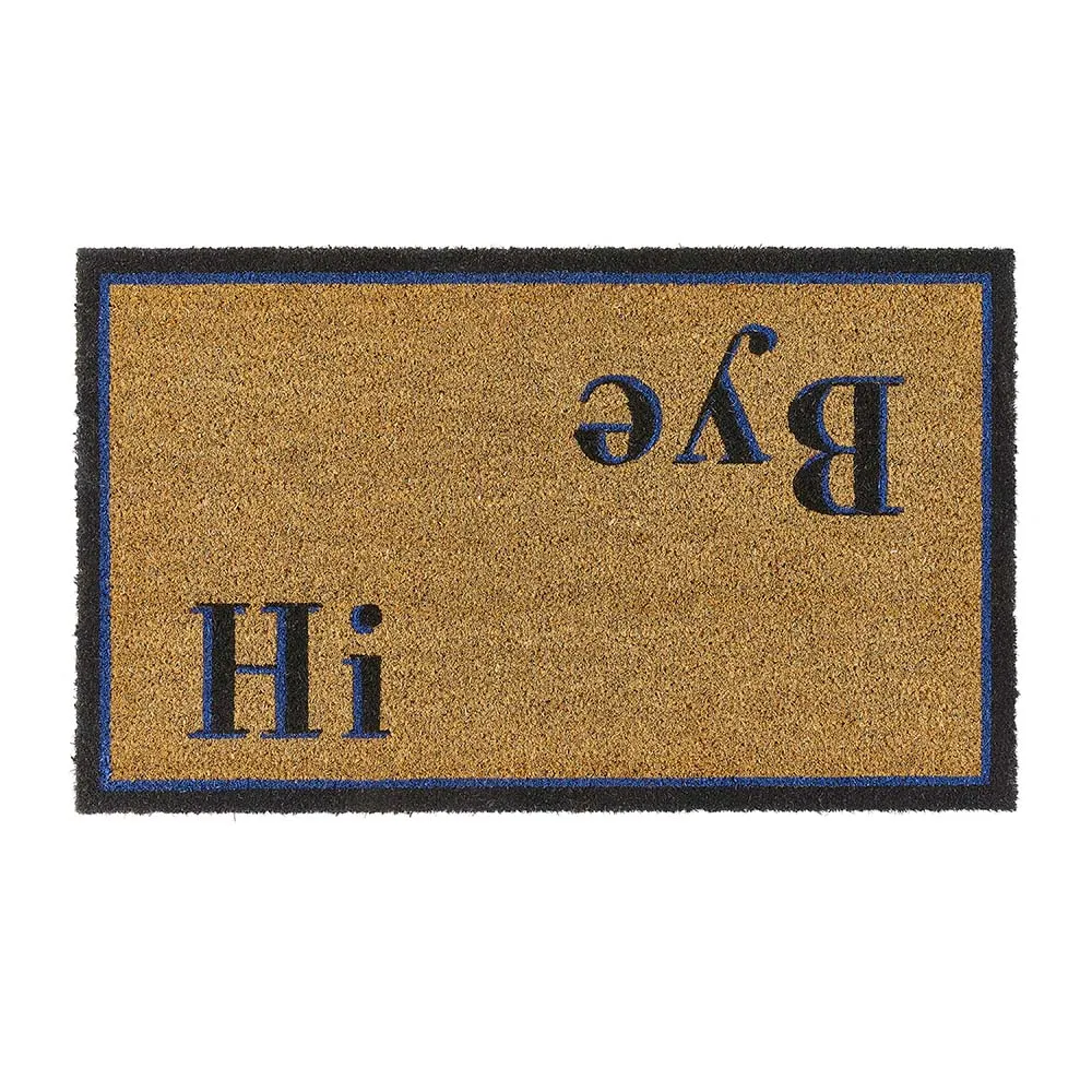 Hi Bye Coir Doormat - Navy, Natural Coconut Fibre image