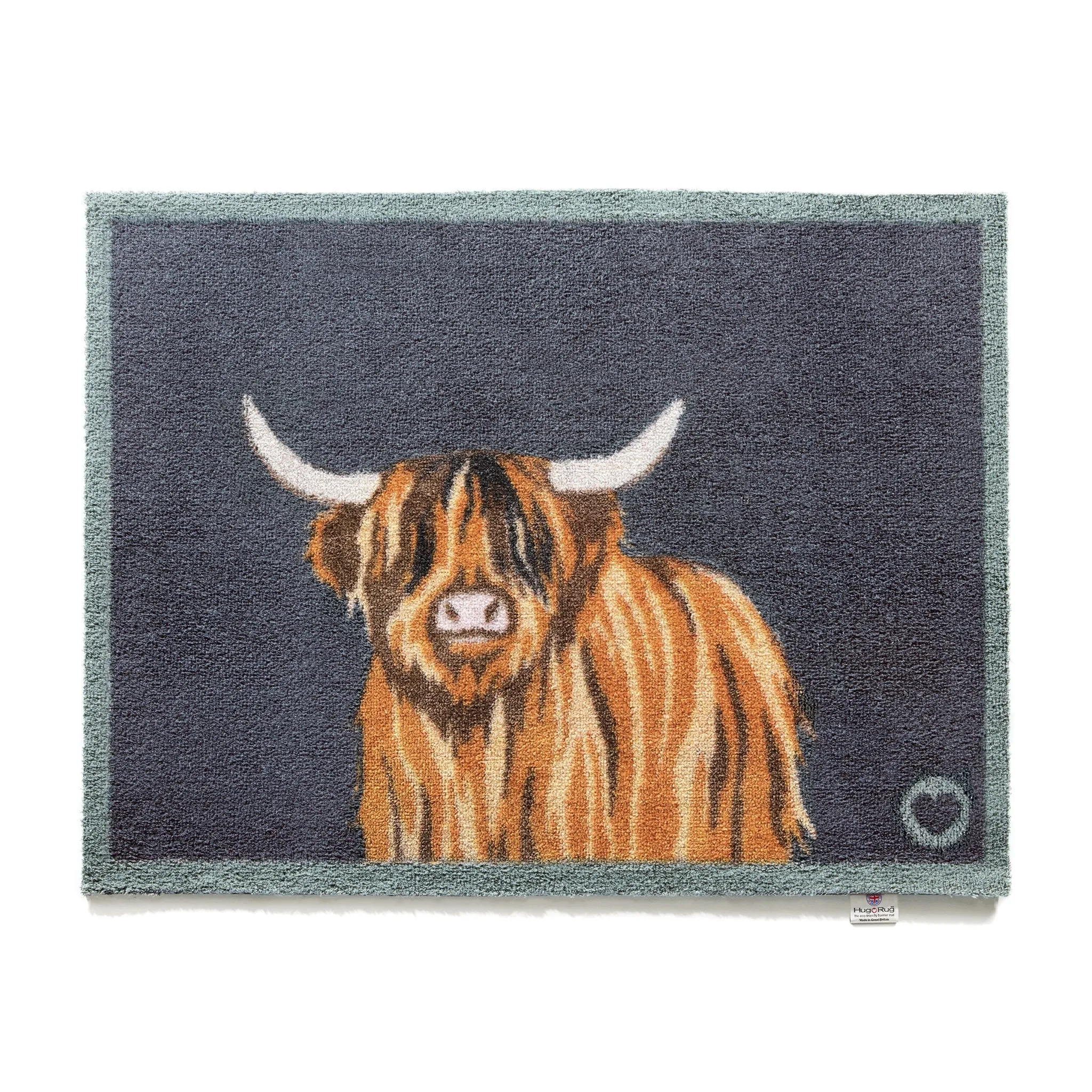 Highland Cow 1 Washable Doormat 50x75cm - Brown, Navy image