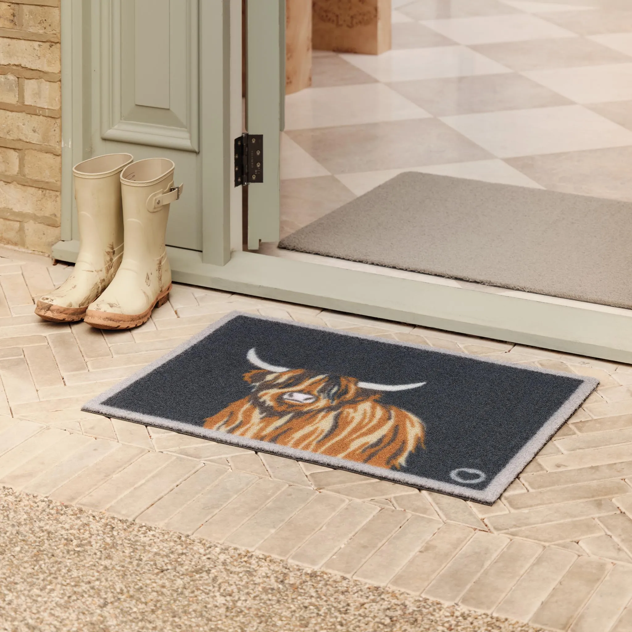 Hug Rug Highland Cow Outdoor Doormat - Brown, ECONYL Nylon product