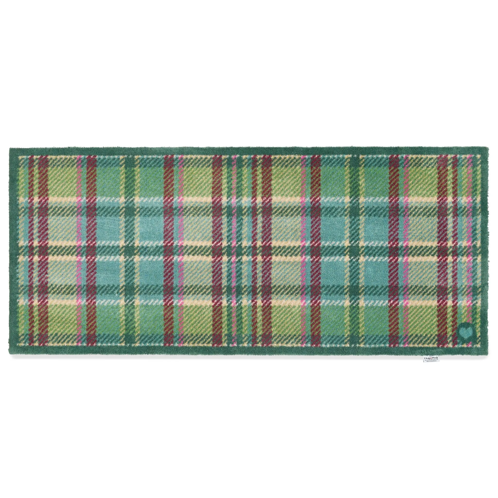 Hug Rug Tartan Washable Runner - Green image