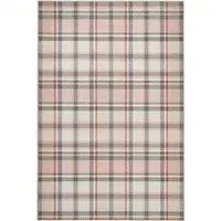 Isla Plaid Washable Rug - Pink, Recycled Polyester