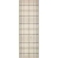 Isla Plaid Washable Rug Runner - Neutral