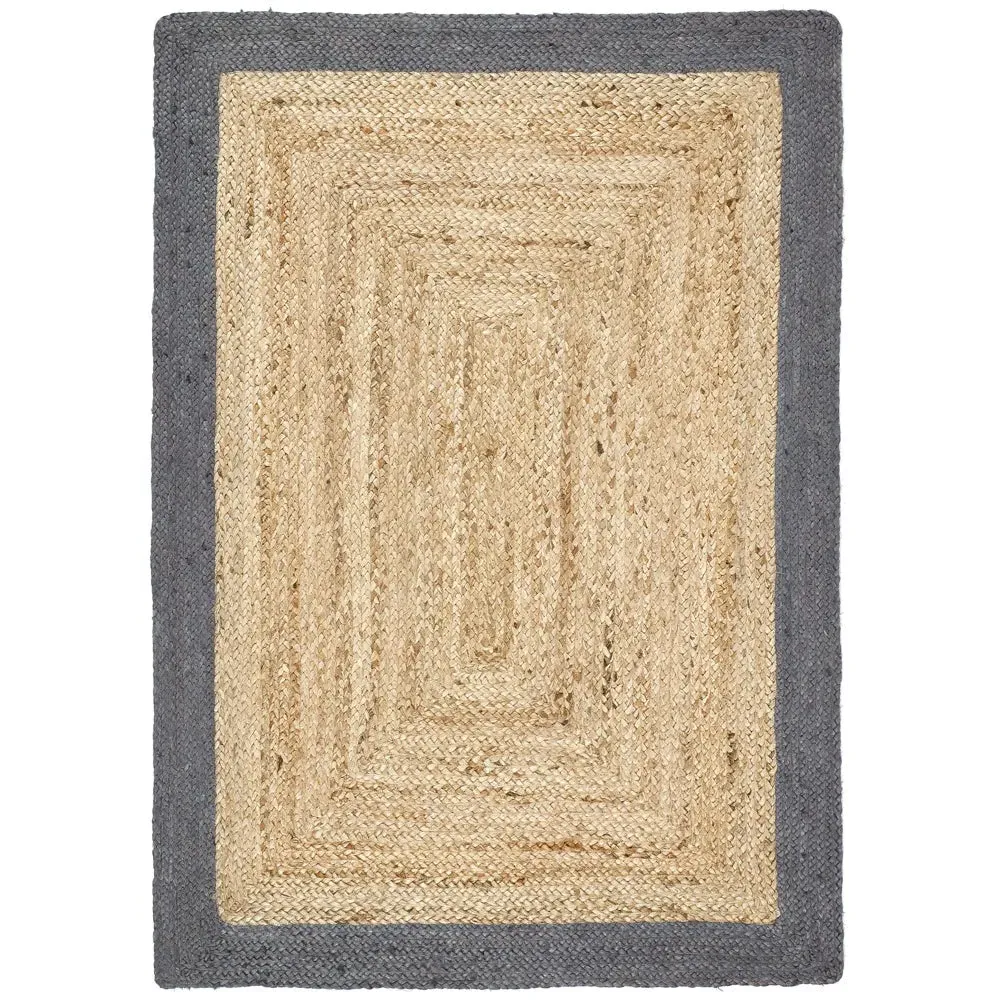 Jute Border Rug - Grey, Jute