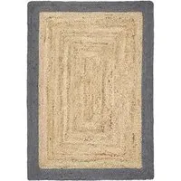 Jute Border Rug - Grey, Jute