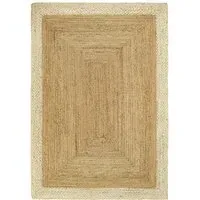 Jute Border Rug - Natural White, Jute