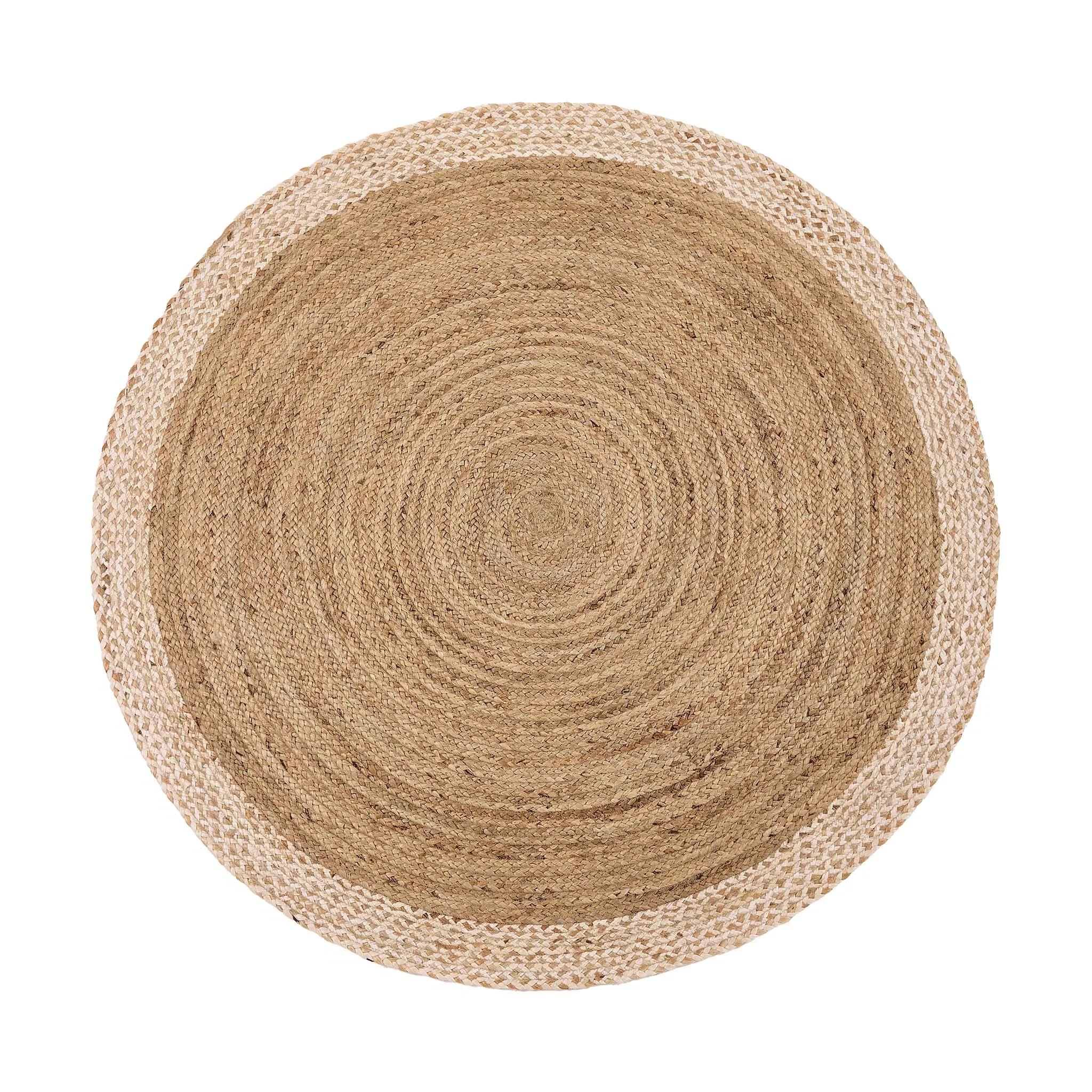 Jute Border Rug - Natural White, Jute