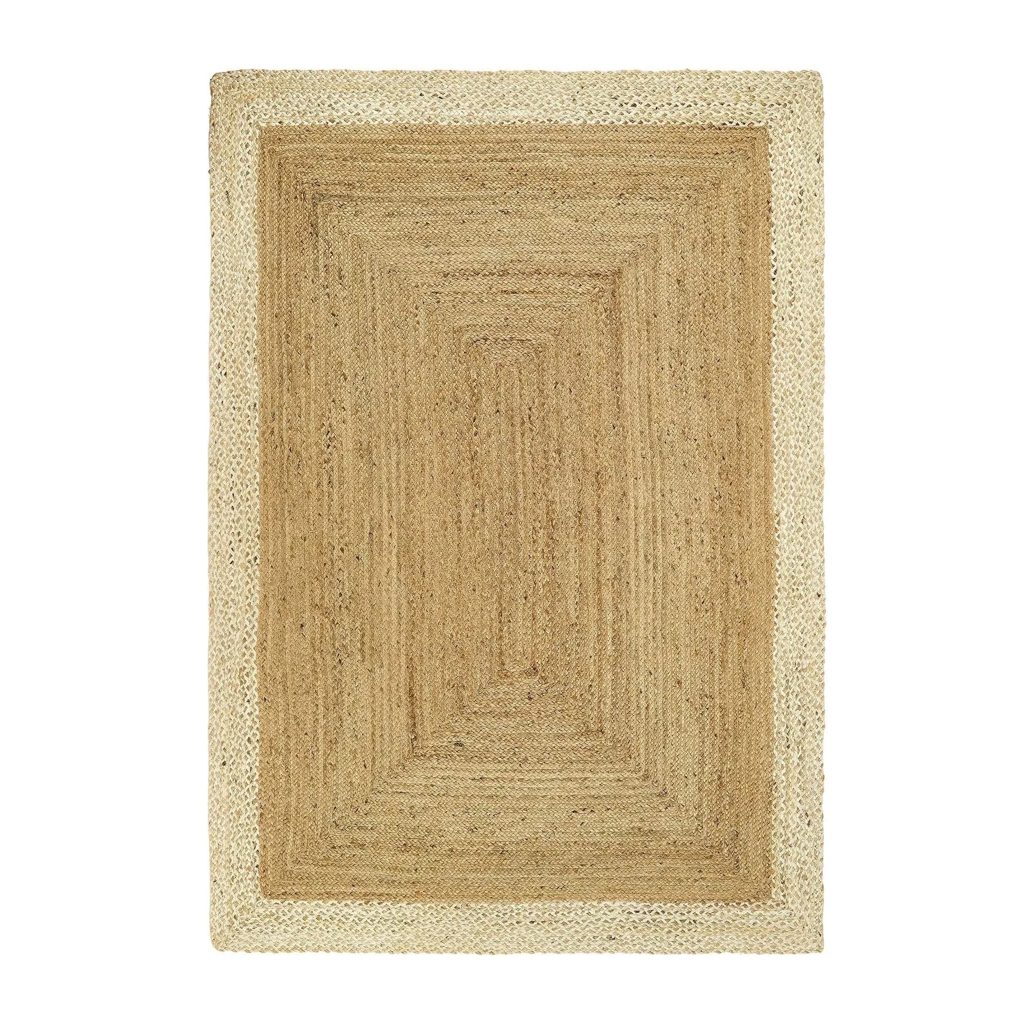 Jute Border Rug - Natural White, Jute