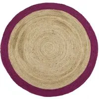 Jute Border Rug - Raspberry, Jute