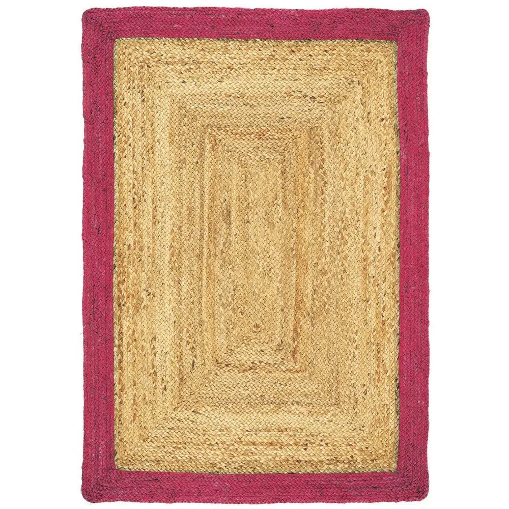 Jute Border Rug - Raspberry, Jute