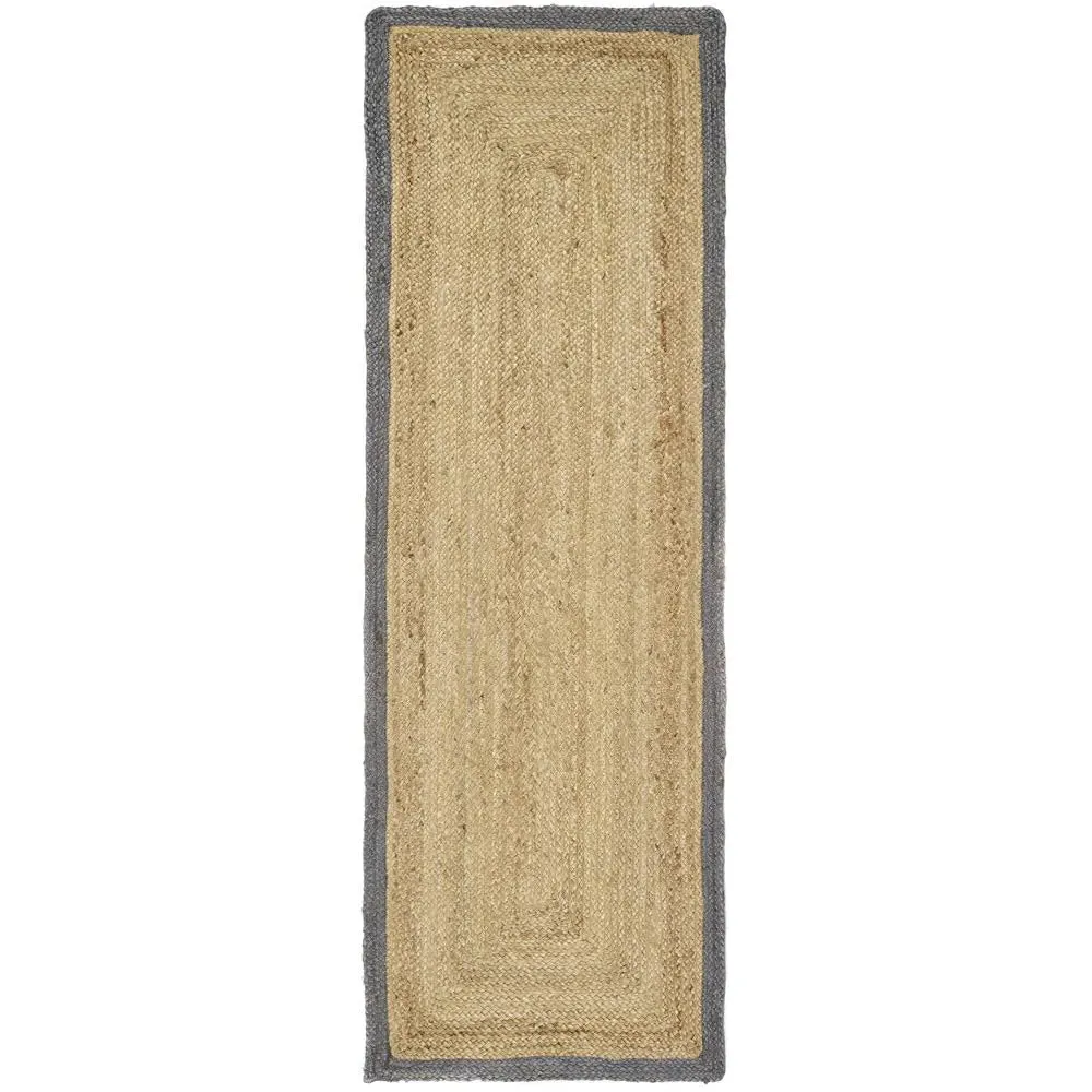 Jute Border Rug Runner - Grey image