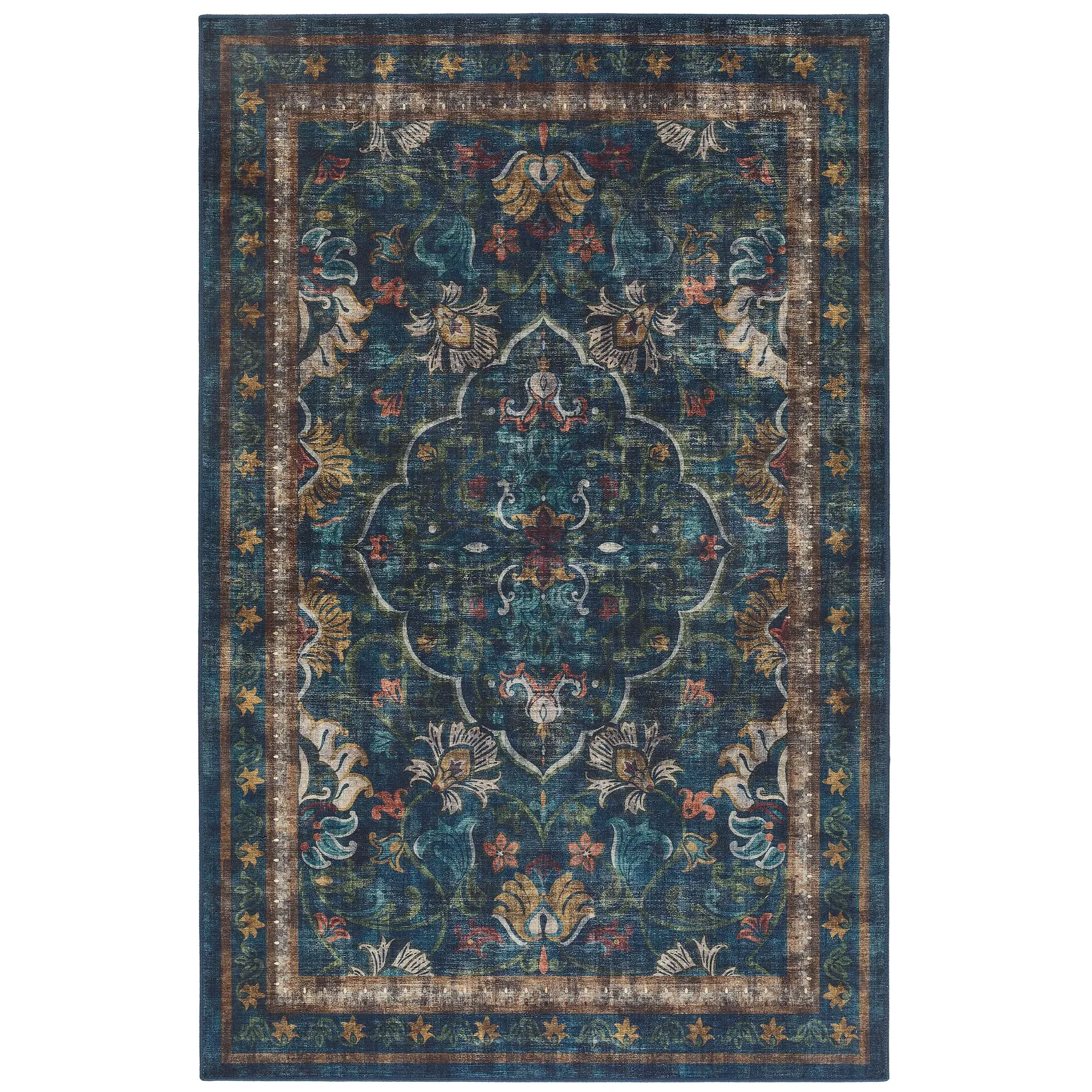 Midnight Paisley Eco-Washable Rug - Midnight