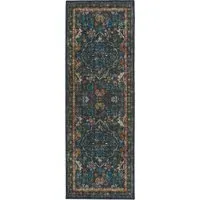 Midnight Paisley Eco-Washable Rug Runner - Midnight