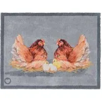 Mother Hens Washable Doormat - Grey