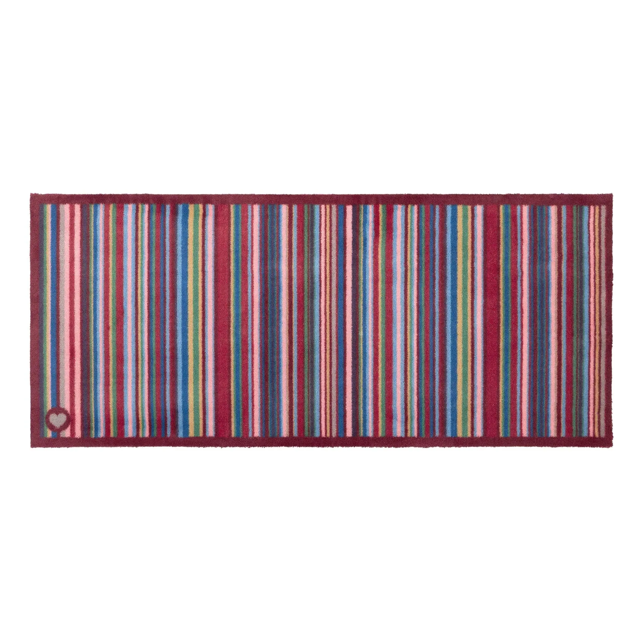 Multi Stripe Red Washable Runner - Multi