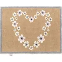 Nature 15 Heart Washable Doormat - Beige