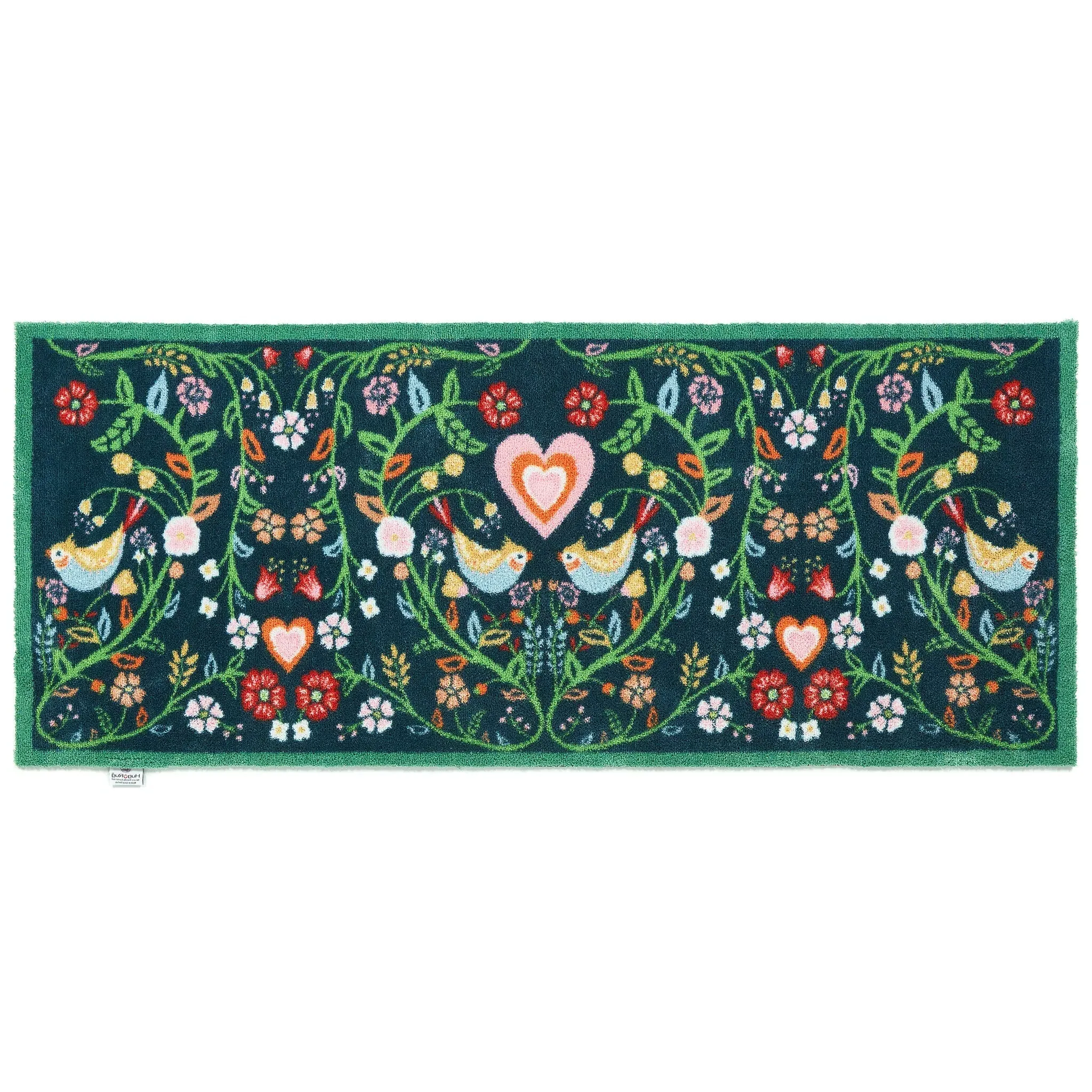 Nature 35 Love Birds Washable Runner - Dark Blue