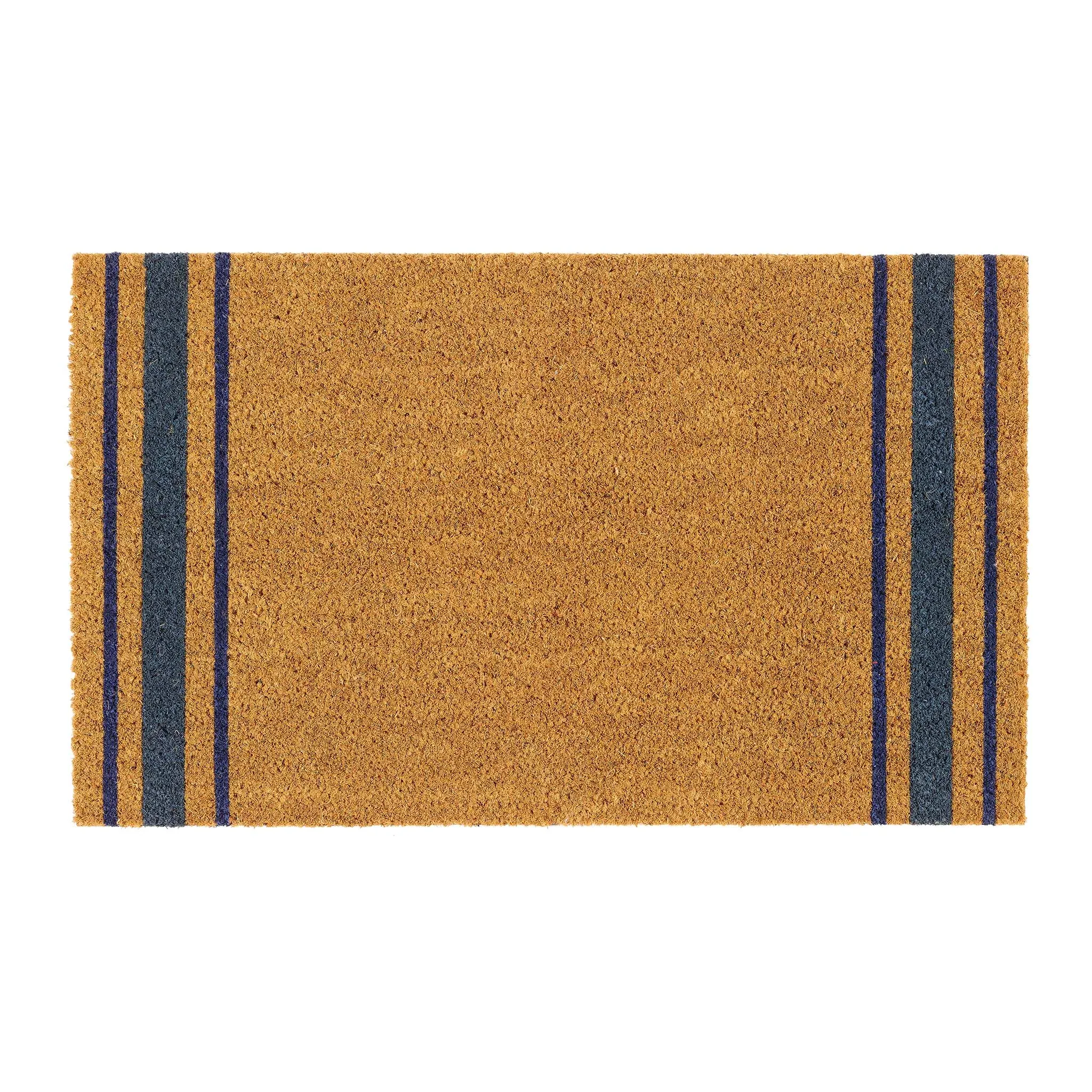 Navy Border Stripe Coir Doormat - Navy