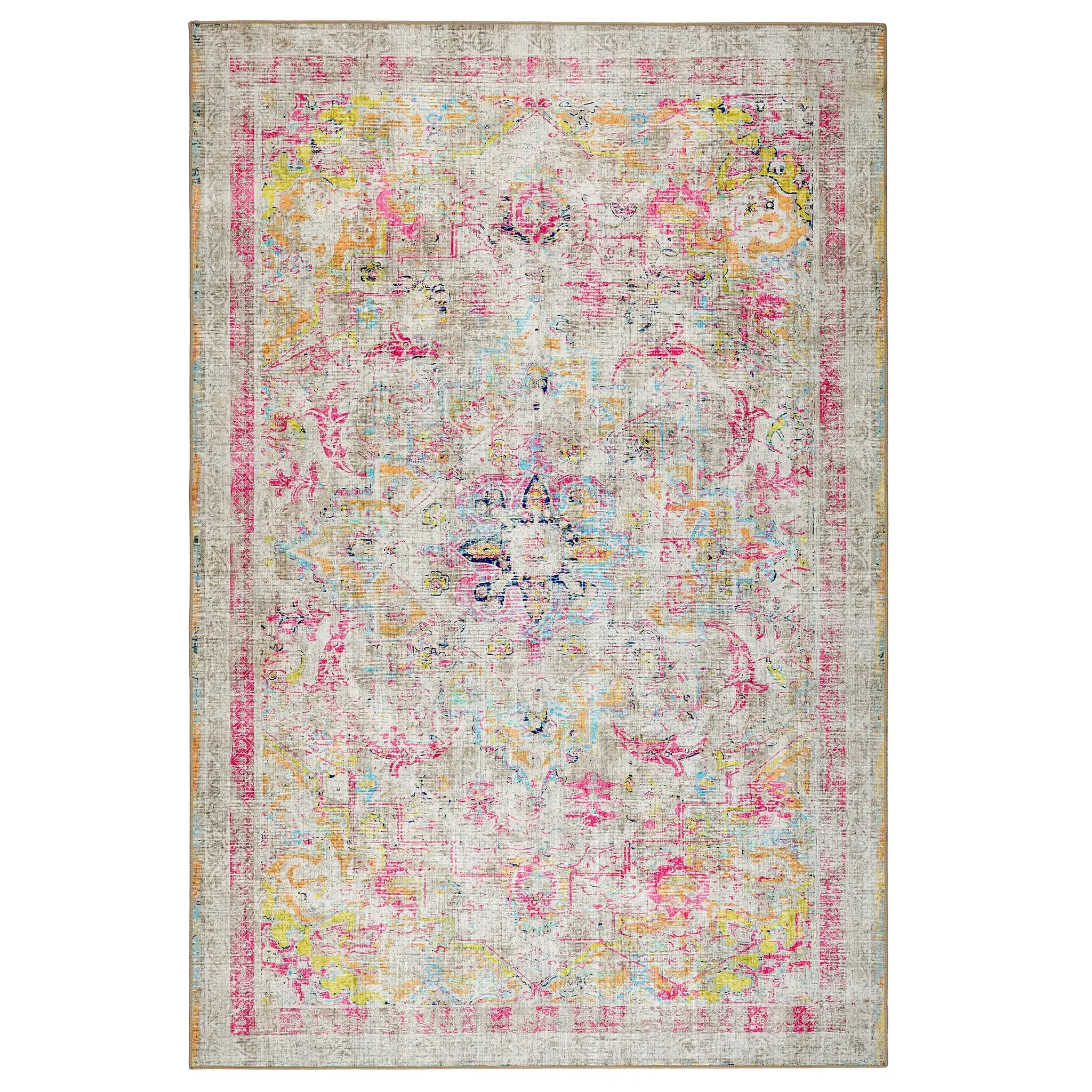 Neo Classical Eco-Washable Rug - Beige, Recycled Polyester
