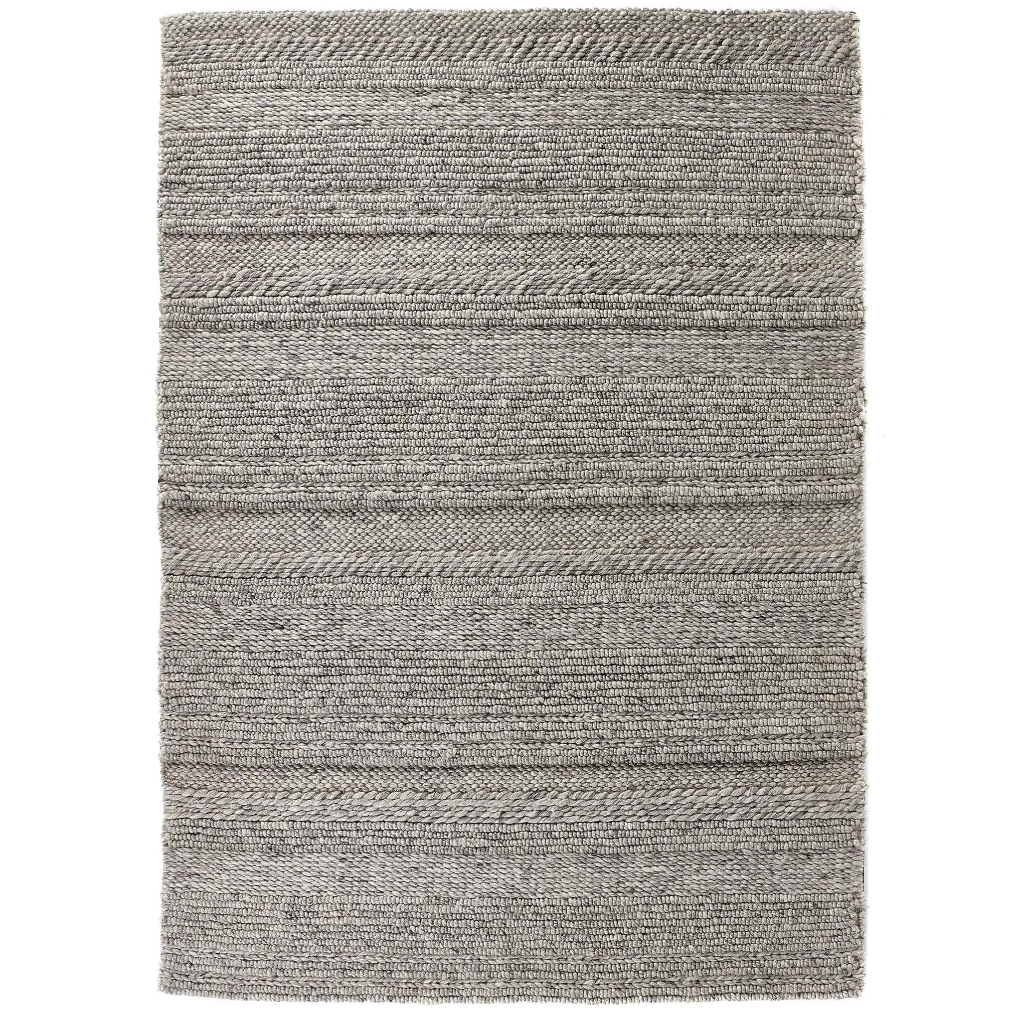 Origin Chunky Knit Rug - Grey, Wool
