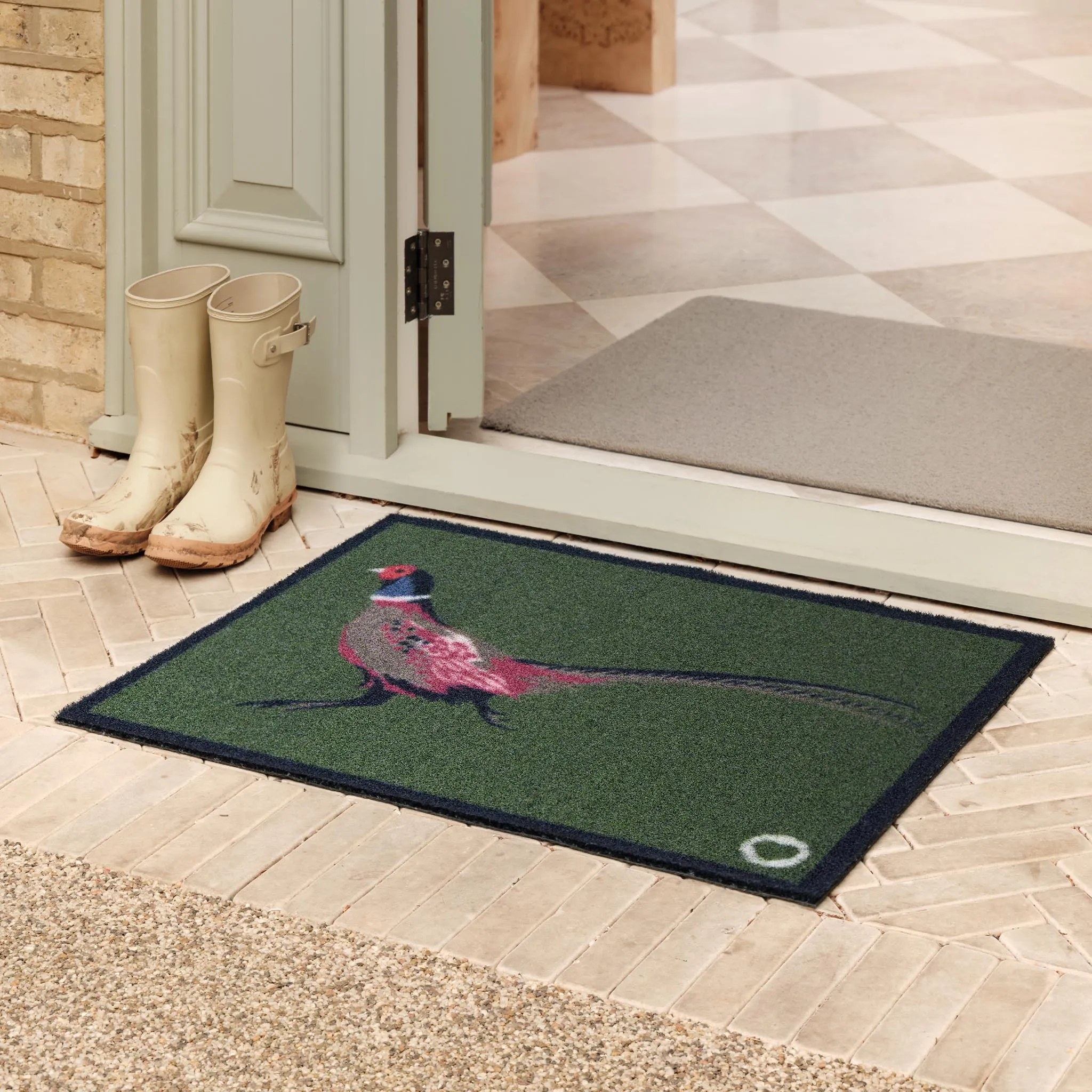 Hug Rug Outdoor Doormat - Pheasant Green, ECONYL Nylon product