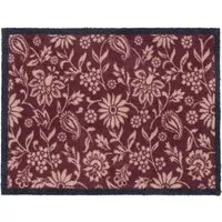 Paisley Floral Washable Doormat - Burgundy
