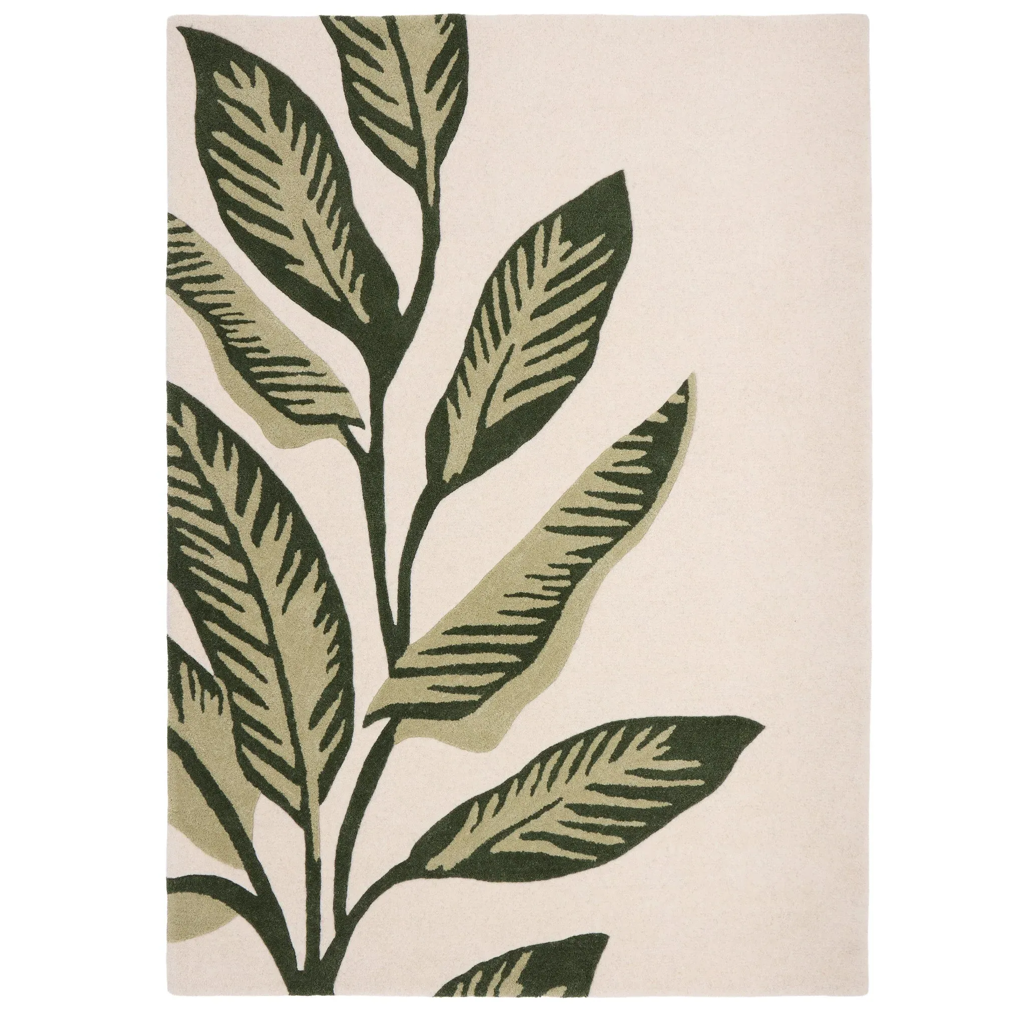 Paradise Leaf Rug - Green, Wool image