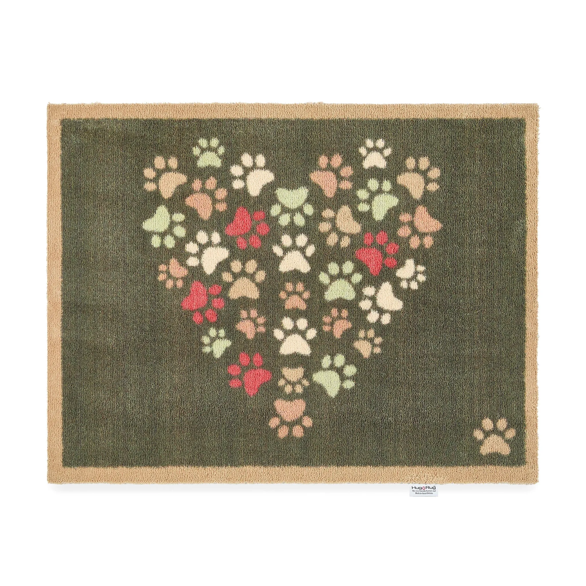 Paws For Love Washable Doormat - Green image
