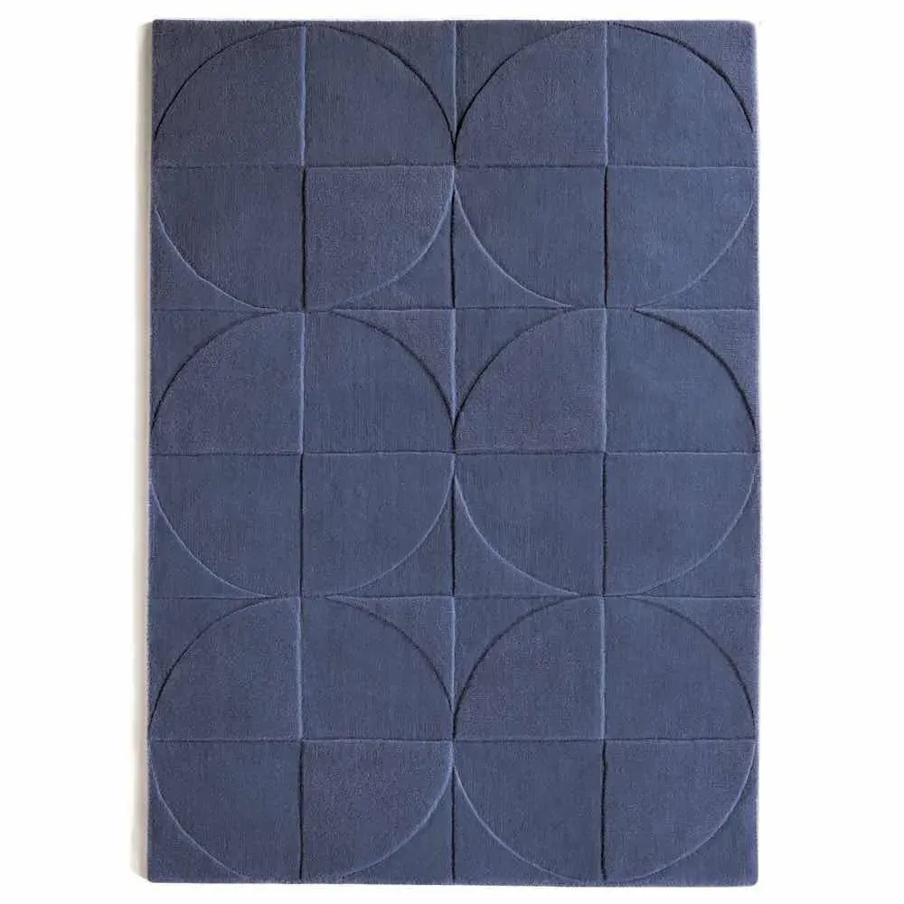 Penny Rug Infinity - Dark Blue, Wool image