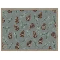Pinecones Washable Doormat - Blue