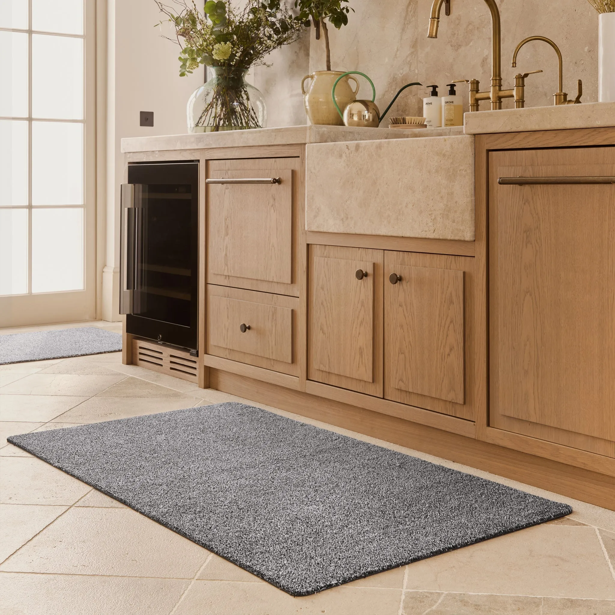 Hug Rug Plain Fleck Runner - Light Grey, Recycled Cotton product