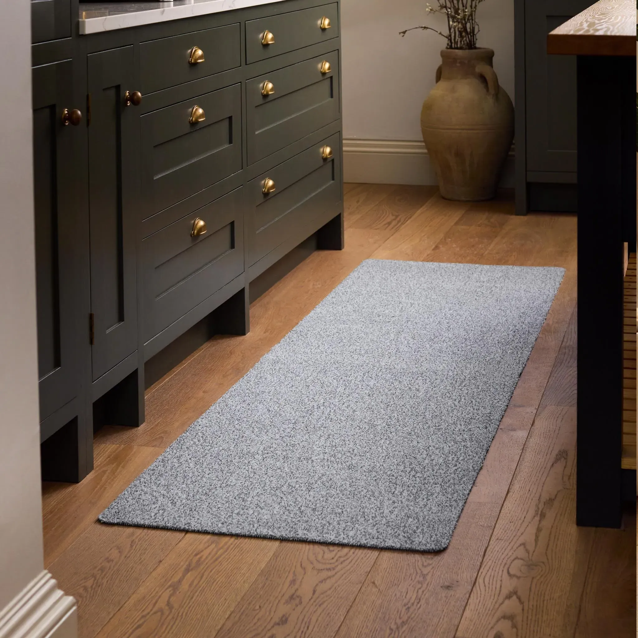Hug Rug Plain Fleck Runner - Soft Silver, Recycled Cotton product