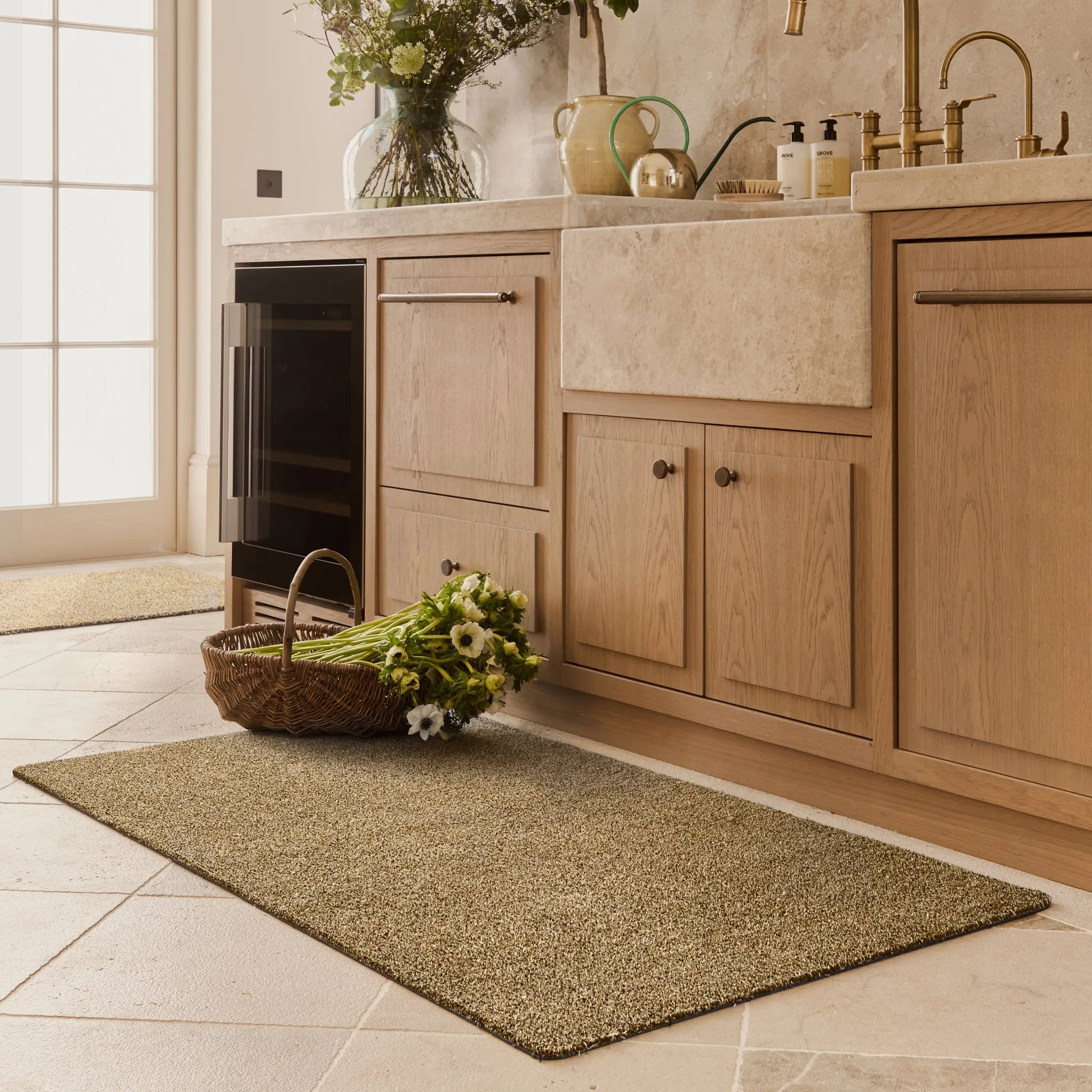 Hug Rug Plain Fleck Runner - Stone, Recycled Cotton product