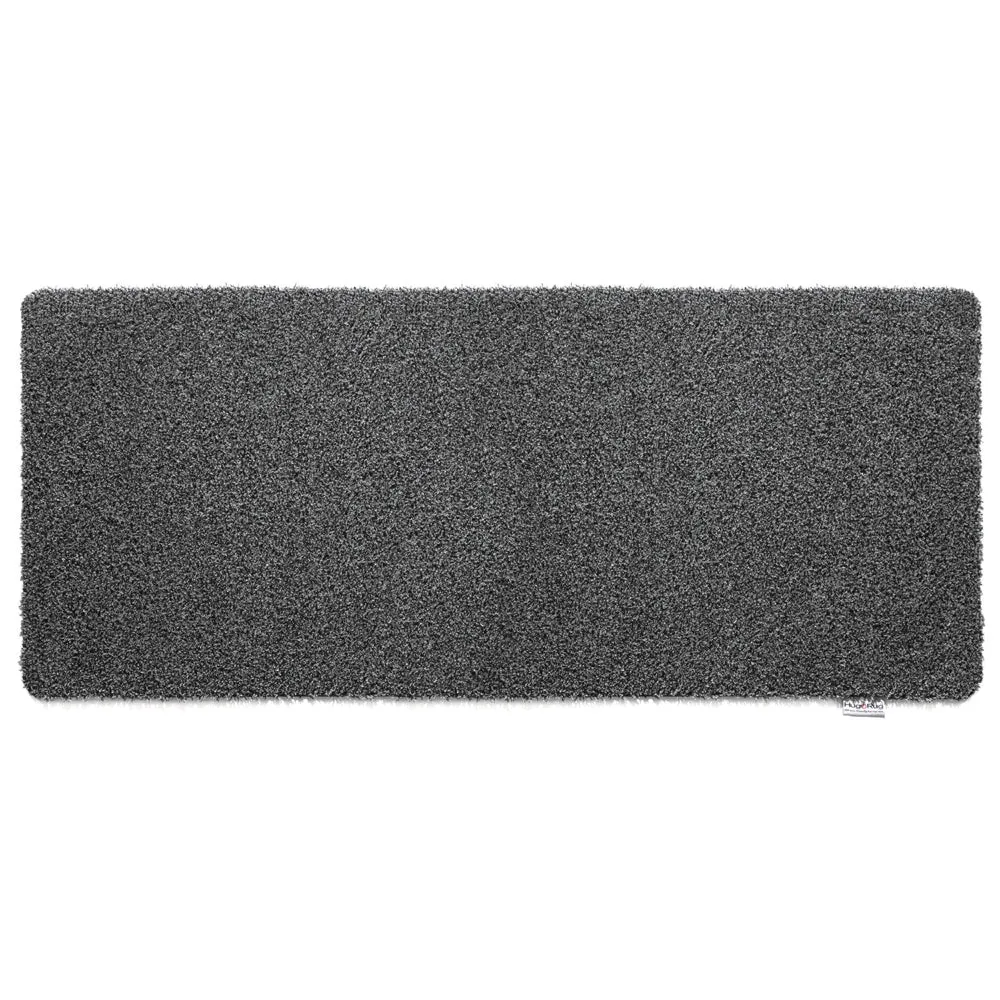 Plain Fleck Washable Runner - Charcoal Grey, Cotton image