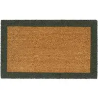 Printed Coir Border Doormat - Green