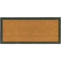 Printed Coir Border Runner - Green, Coconut Husk