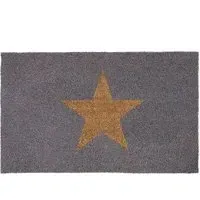 Printed Coir Inverse Star Doormat - Black