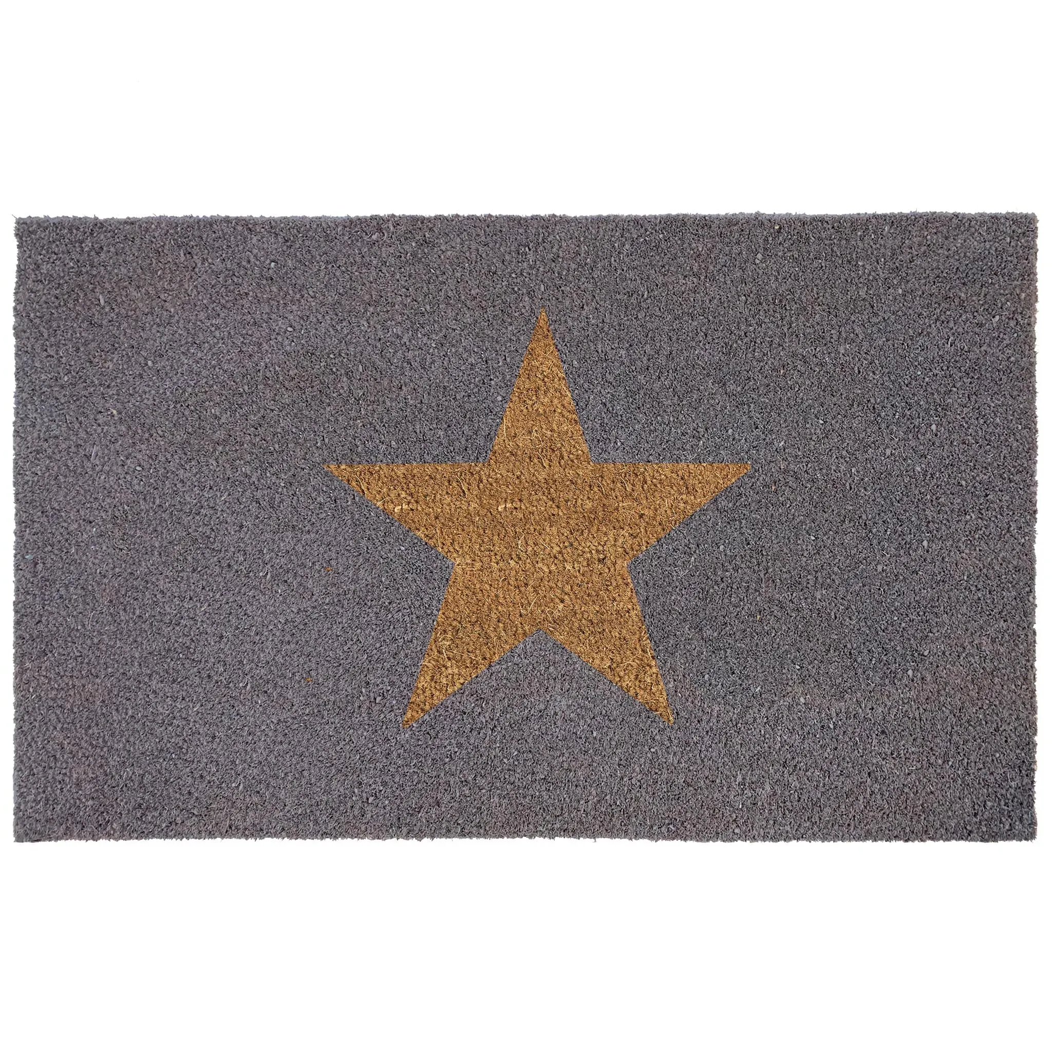 Printed Coir Inverse Star Doormat - Black