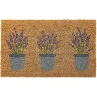 Printed Coir Lavender Doormat - Natural