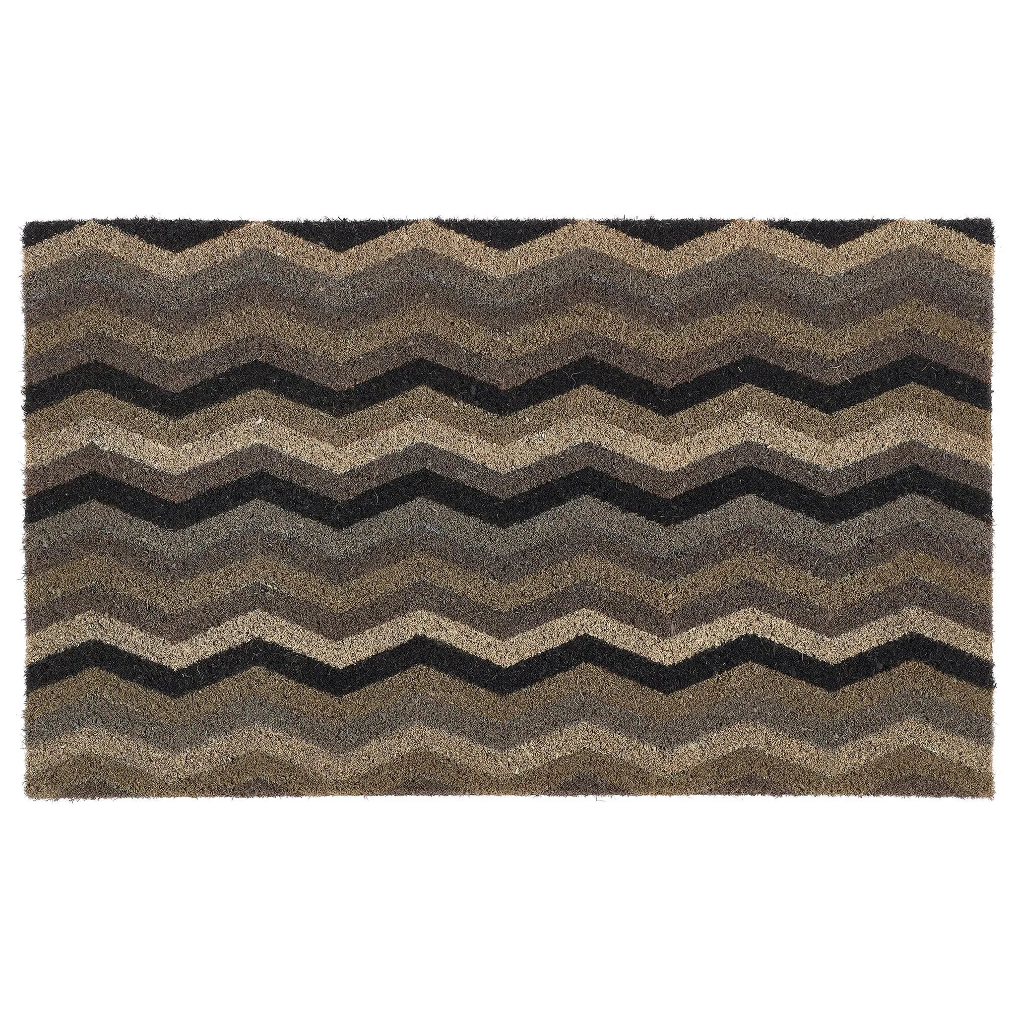 Printed Coir Ocean Zigzag Doormat - Natural