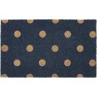 Printed Coir Polka Dots Doormat - Black