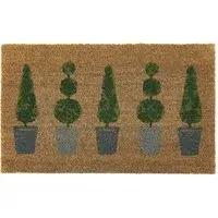 Printed Coir Topiary Doormat - Natural