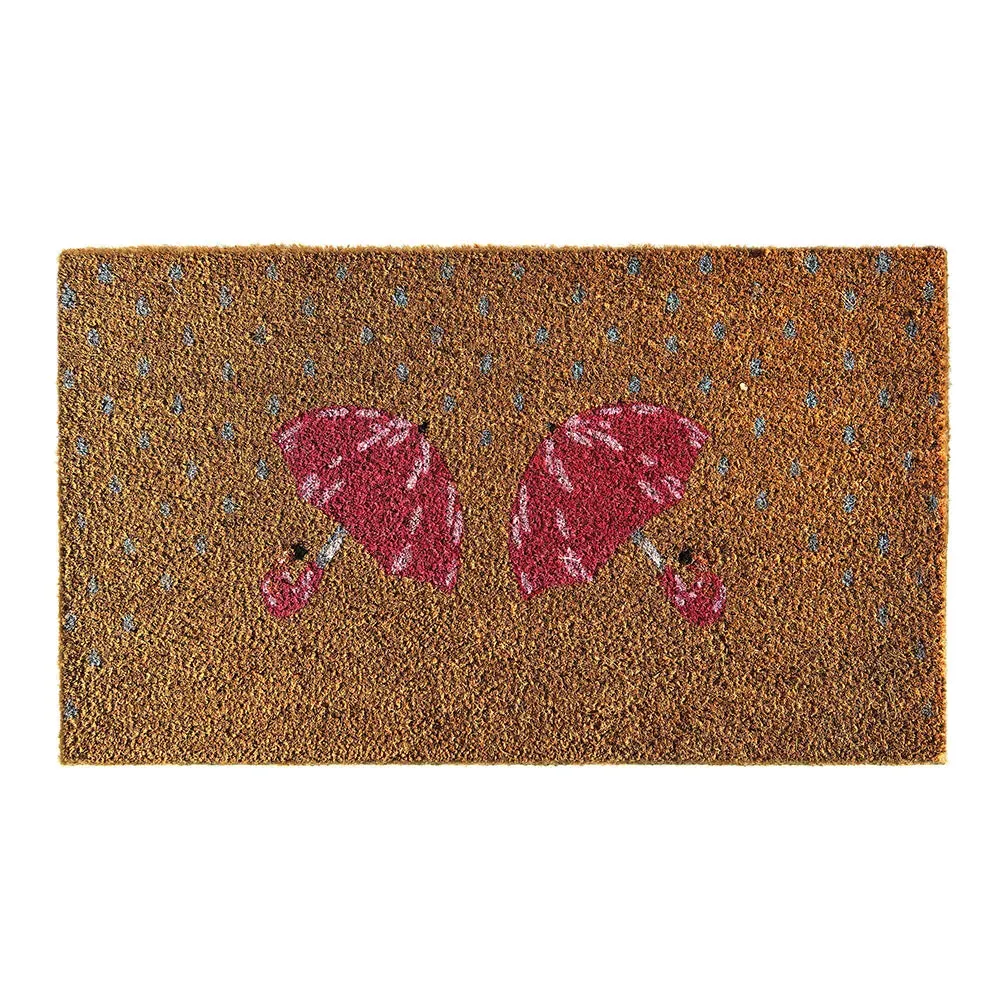 Printed Coir Umbrella Doormat - Natural