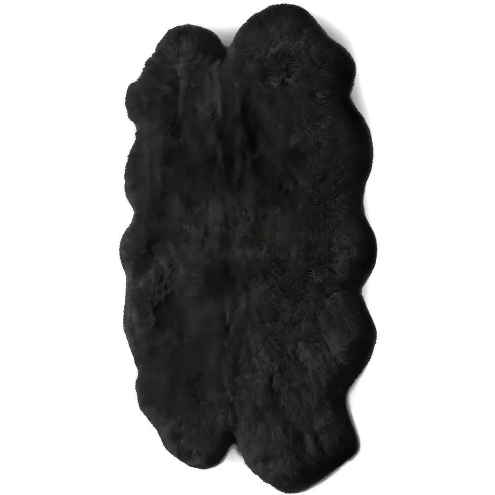 Quad Sheepskin Rug - Black