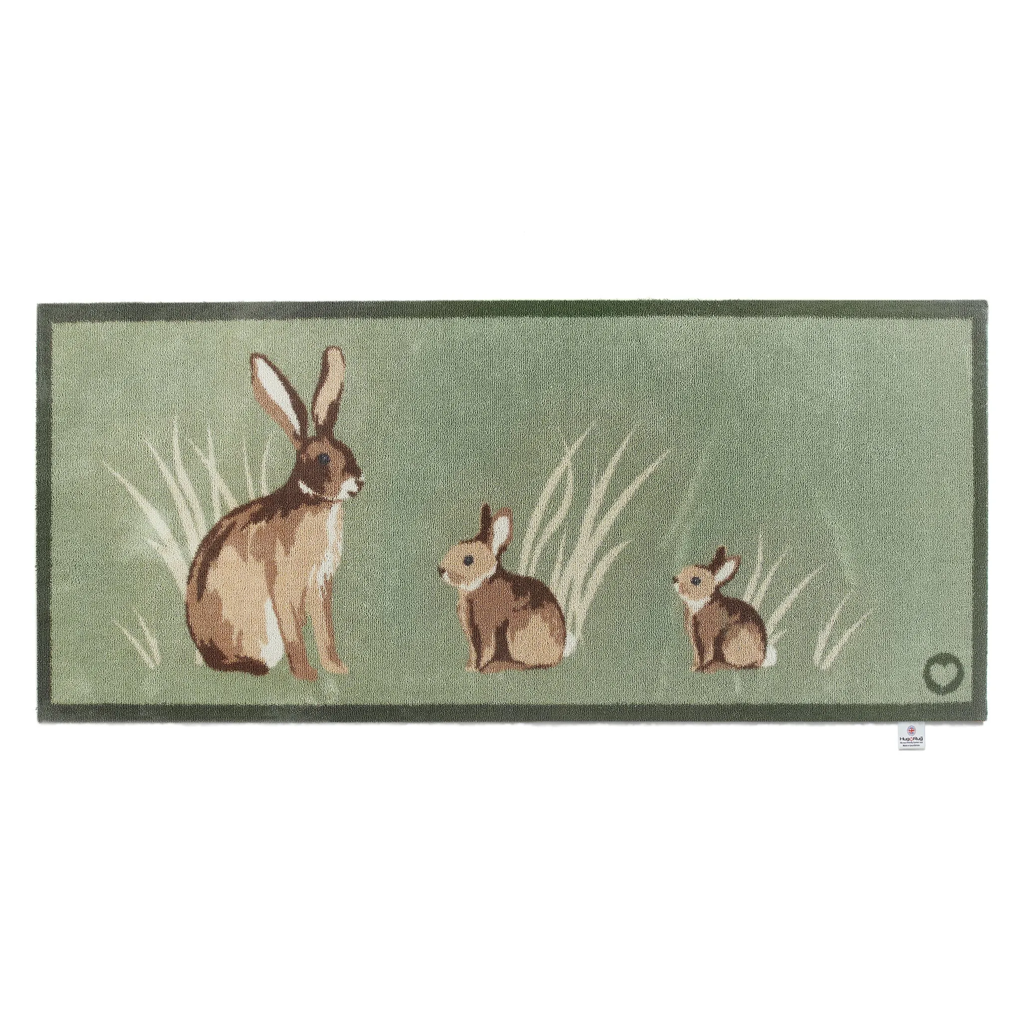 Rabbit 1 Washable Runner - Green