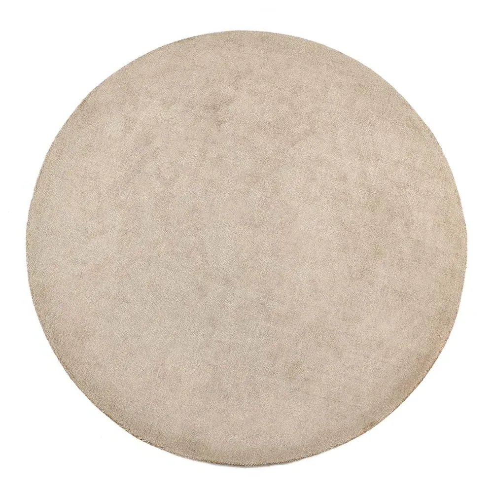 Reef Round Rug - Beige, Recycled PET