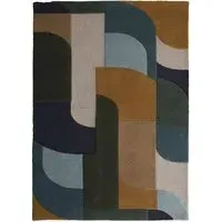 Retro Deco Rug - Blue, Wool