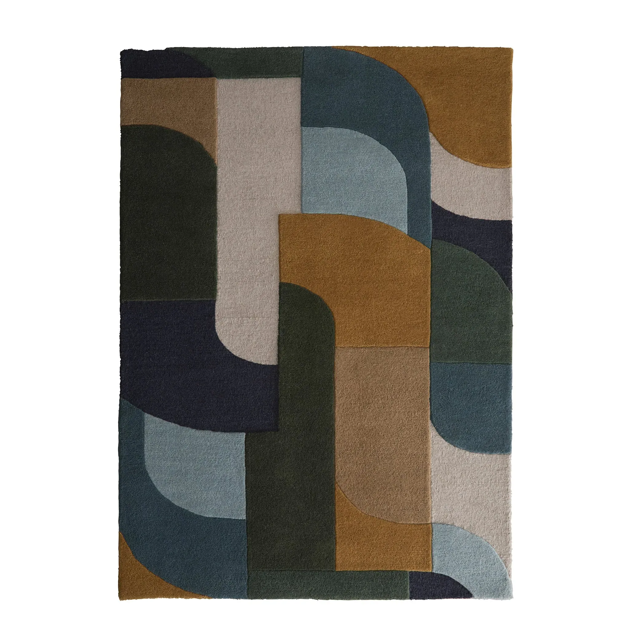 Retro Deco Rug - Blue, Wool image